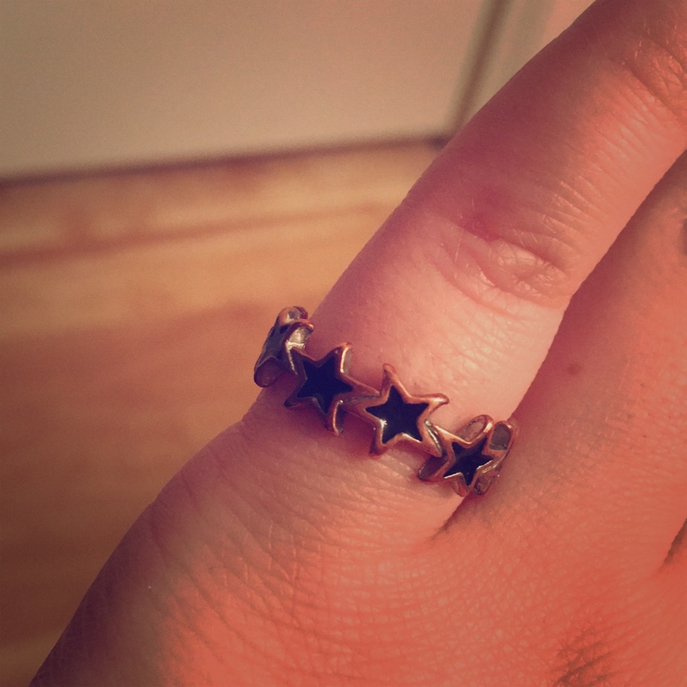 Silver/Black Stars Ring